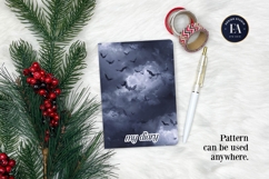 Bats Night Sky Pattern, Dark Gothic Bat Seamless Paper Product Image 4