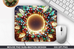 Flowers Mouse Pad Sublimation,Christmas Mouse Pad PNG Design Product Image 1