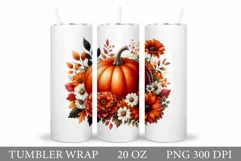 Fall Pumpkin Tumbler Design. Fall Tumbler Sublimation Product Image 1