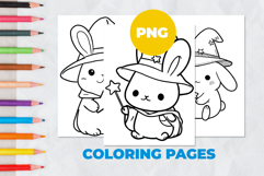 Cute rabbit wizard Coloring Pages | Coloring book Product Image 1