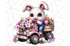 Easter Bunny Farm Clipart, Tractor Vehicle PNG Product Image 5