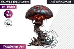 Glowing Fantasy Mushrooms PNG, Magic Mushroom Clipart Product Image 1