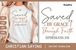 Christian Quote SVG - Faith Saying | Saved By Grace Product Image 1