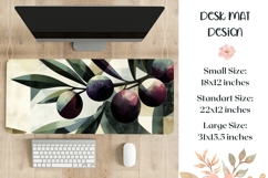 Abstract Olive Mouse Pad Design, Abstract Desk Mat Product Image 1