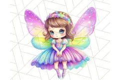 Pastel Fairy Clip Art PNG With Glitter, Rainbow Fairy Png Product Image 5