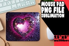 Sparkling Romance 3D Heart Mouse Pad Sublimation Product Image 1