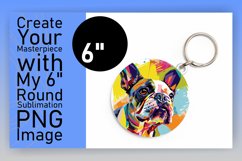 Expressive Colorful Dog Round Design Keychain Product Image 1