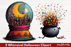 Whimsical Halloween Clipart ,Hand-Drawn Fall Holiday Product Image 1