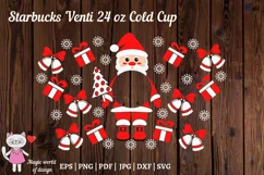 Santa Claus with gifts svg, Full Wrap Venti Cold Cup 24 oz Product Image 2