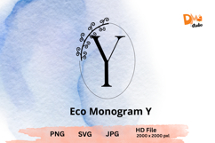 Eco Monogram Minimal Nature- Inspired Letter Set PNG SVG JPG Product Image 1