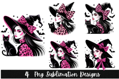 4 Halloween Witch Clipart PNG | Spooky Season Png Product Image 1