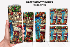 Christmas Skinny Tumbler 20oz Wrap Design, Christmas Tumbler Product Image 1