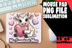 Bright Desk Pad Sublimation Ideas, Cute Cow Product Image 1