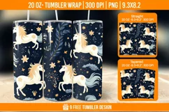 Unicorn Milkyway Tumbler Wrap Designs, Sublimation Wrap Product Image 1