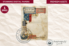 Patriotic Vintage 4th of July Junk Journal digital paper Product Image 1