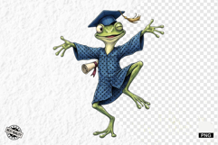 Whimsical Graduation Frogs PNG Clipart Product Image 1