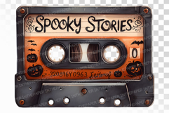 Retro Spooky Stories Cassette Tape Halloween PNG Product Image 1