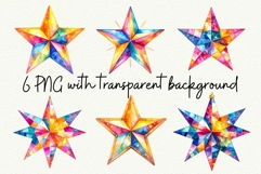 Retro Star Clipart Groovy Disco Christmas PNG Product Image 1