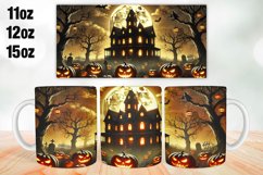 Halloween House Mug Wrap Sublimation 11oz, 12oz, 15oz Product Image 1