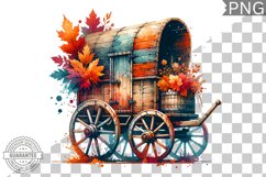 Fall Wagon Garden Sublimation - Fall Clipart PNG Design Product Image 1