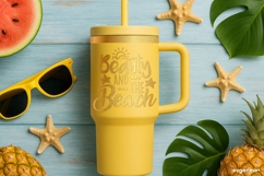 Beauty And The Beach SVG Engraved | Beach Quotes SVG Product Image 1