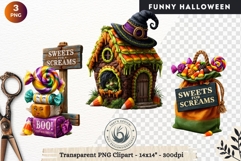Funny Halloween characters Clipart Spooky graphics Product Image 1