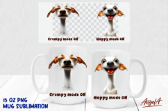 Coffee quote Dog Mug sublimation, puppy Whippet PNG Product Image 1