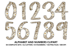 Cottage Floral Alphabet PNG Letters &amp; Numbers 300DPI Product Image 5