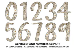 Cottage Floral Alphabet PNG Letters & Numbers 300DPI Product Image 5