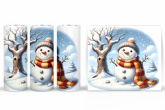Cute Snowman Tumbler. Christmas Tumbler Sublimation Product Image 2