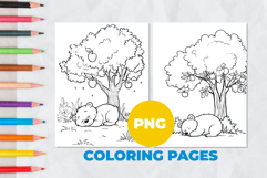A bear under a tree Coloring Page | Coloring book Product Image 1