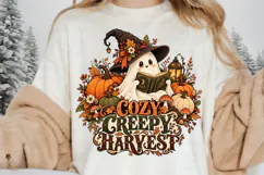 Cozy Creepy Harvest Halloween Ghost Reading Pumpkin Product Image 1
