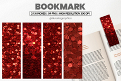 Red Glitter Chunky Bookmark PNG, Bookmark Sublimation Product Image 1