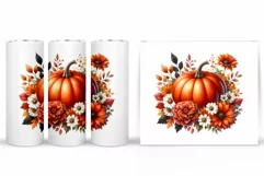 Fall Pumpkin Tumbler Design. Fall Tumbler Sublimation Product Image 2