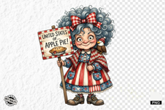 Whimsical Patriotic Grandma Clipart Product Image 1