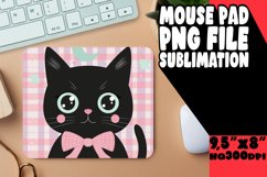 Cute Cat Watercolor Mouse Pad Design PNG Product Image 1