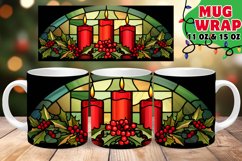 STAINED GLASS XMAS GLAMOUR 11OZ 15OZ MUG WRAP Product Image 1