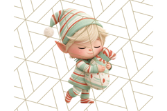 Santa’s Pajama Day Clipart, Cute Christmas Bedtime PNG Product Image 5