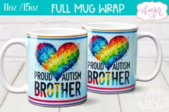 Autism brother mug wrap for Sublimation, Autism awareness Product Image 2