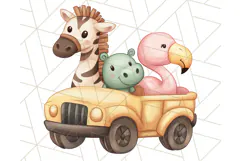 Jungle Safari Animals PNG Cute Pastel Wild Animal Clipart Product Image 5