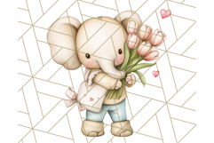 Cute Animals with Tulips PNG, Spring Flower Clipart Download Product Image 5