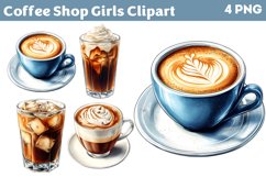 Coffee Shop Girls Clipart PNG Product Image 1