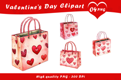 Heart Pattern Gift Bag Clipart PNG Product Image 1