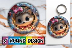 Colorful Round Design Keychain Artwork , Holiday Animals Product Image 1