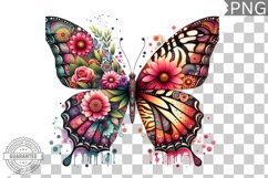 Vibrant Floral Butterfly Sublimation - Clipart PNG Design Product Image 1