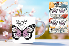 Charming 15oz Mug Wrap Png Artwork , Butterfly Product Image 1