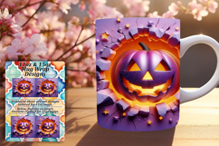 Dazzling 15oz Mug Wrap Png Template , 3D Pumpkin Product Image 1
