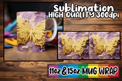 Radiant Butterflies in Flight: 3D Mug Wrap Sublimation Product Image 1