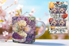Glitter Flower Mug Wrap Sublimation 11oz 15oz Product Image 1