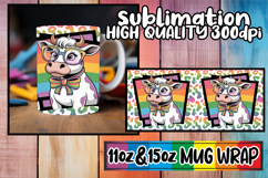 Happy vibes 11oz 15oz sublimation wrap, Cute Cow Product Image 1